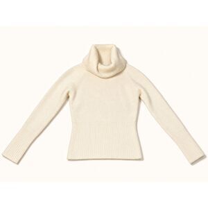 Tangents Ivory Shimmer Angora Blend Turtleneck Sweater Womens L